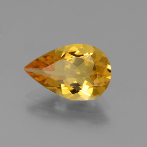 Berilo Dourado Amarelo Dourado Natural 1.54ct, Formato de pêra, VVS-VS