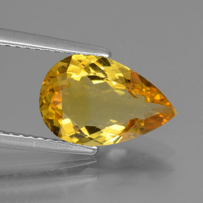 Berilo dourado ouro natural 2,05ct, formato de pêra, VVS-VS