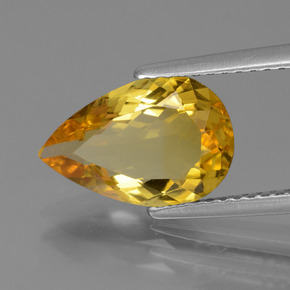 Berilo dourado ouro natural 2,05ct, formato de pêra, VVS-VS