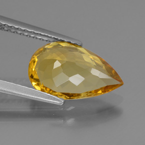 Berilo dourado ouro natural 2,05ct, formato de pêra, VVS-VS