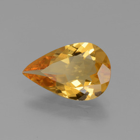Berilo dourado ouro natural 1,38ct, formato de pêra, VVS