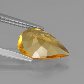 Berilo dourado ouro natural 1,38ct, formato de pêra, VVS