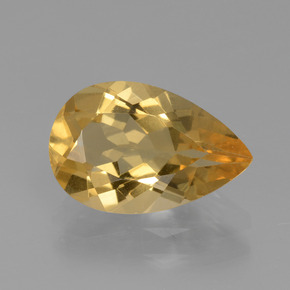 Berilo dourado amarelo natural 1,87ct, formato de pêra, VVS