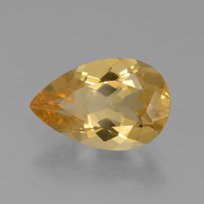 Berilo dourado amarelo natural 1,87ct, formato de pêra, VVS