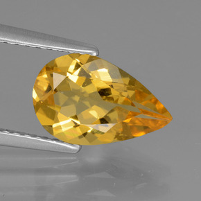 Berilo dourado amarelo natural 1,65ct, formato de pêra, VVS