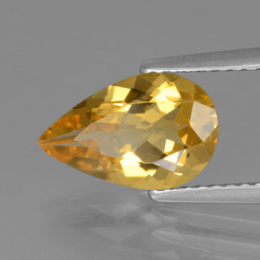 Berilo dourado amarelo natural 1,65ct, formato de pêra, VVS