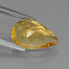 Berilo dourado amarelo natural 1,65ct, formato de pêra, VVS