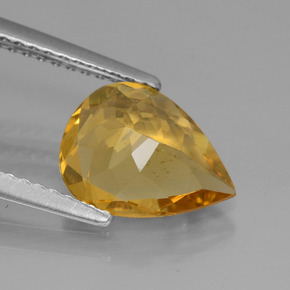 Berilo Dourado Amarelo Dourado Natural 1.60ct, Formato de pêra, VVS