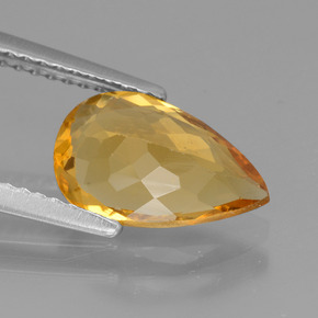 Berilo dourado amarelo natural 1,68ct, formato de pêra, VVS-VS