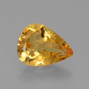 Berilo dourado ouro natural 1,63ct, formato de pêra, VVS