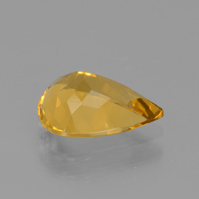 Berilo dourado ouro natural 1,63ct, formato de pêra, VVS