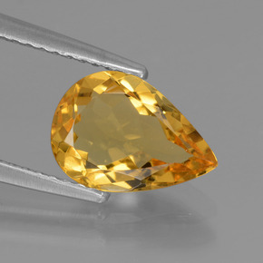 Berilo dourado amarelo natural 1,61ct, formato de pêra, VVS