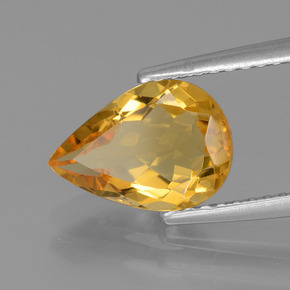 Berilo dourado amarelo natural 1,61ct, formato de pêra, VVS