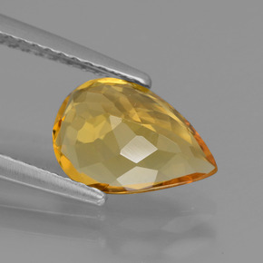 Berilo dourado amarelo natural 1,61ct, formato de pêra, VVS