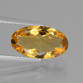 Berilo dourado amarelo natural 1,96ct, corte oval, VVS-VS