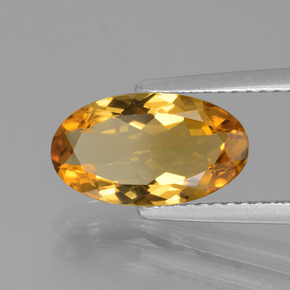 Berilo dourado amarelo natural 1,96ct, corte oval, VVS-VS