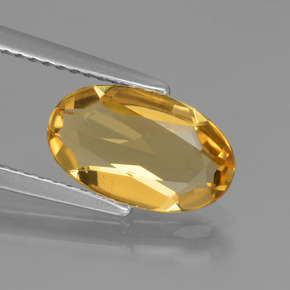 Berilo dourado ouro natural 1,72ct, corte oval, VVS-VS