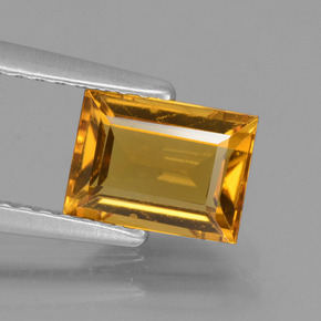 Berilo dourado ouro natural 1,03ct, baguete, VVS-VS