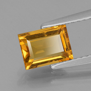 Berilo dourado ouro natural 1,03ct, baguete, VVS-VS