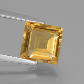 Berilo dourado ouro natural 1,46ct, quadrado, VS
