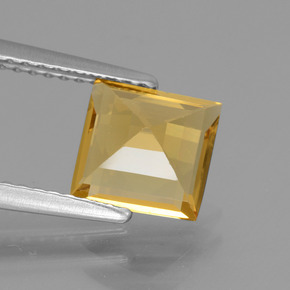 Berilo dourado ouro natural 1,46ct, quadrado, VS