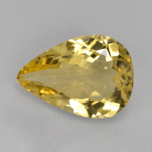 Berilo Dourado Amarelo Dourado Claro Natural 3.71ct, Formato de pêra, VVS-VS