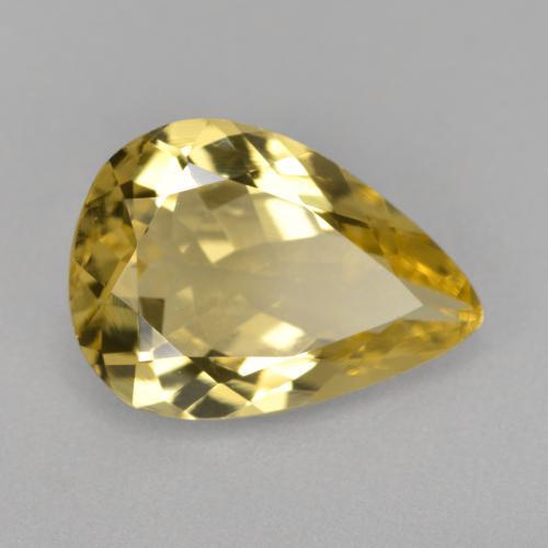 Berilo Dourado Amarelo Dourado Claro Natural 3.71ct, Formato de pêra, VVS-VS