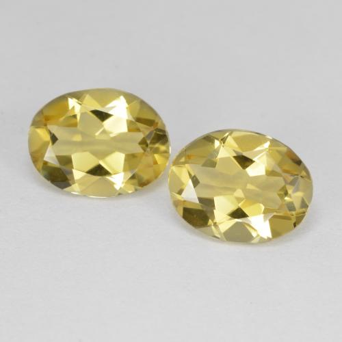 Pedras preciosas de berilo dourado amarelo natural de 3,12 ct, corte oval, VVS-VS