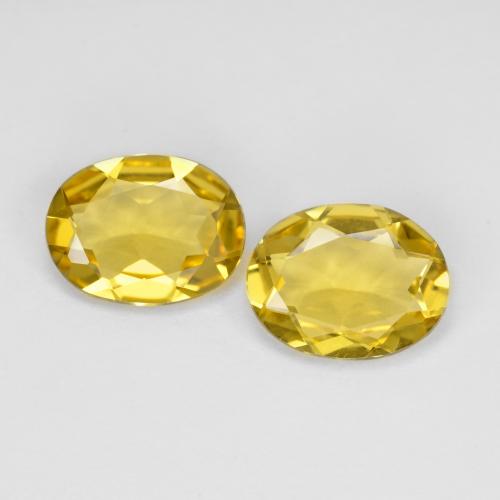 Pedras preciosas de berilo dourado amarelo escuro natural de 2,44 ct, corte oval, VS