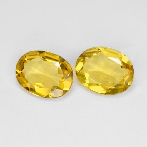 Pedras preciosas de berilo dourado amarelo escuro natural de 2,44 ct, corte oval, VS