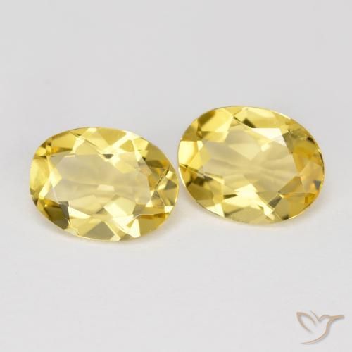 Pedras preciosas de Berilo Dourado Mel amarelo natural de 3.04 ct, oval, VS