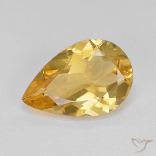 Berilo dourado amarelo natural 3,31ct, formato de pêra, VS