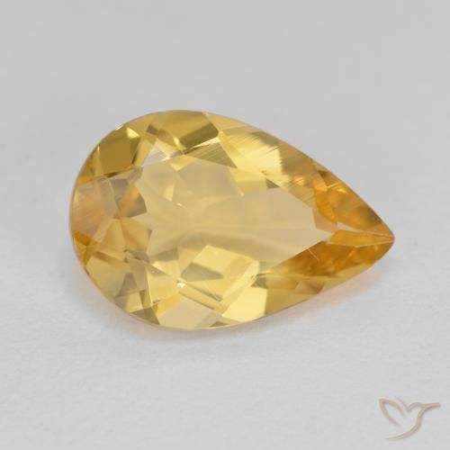 Berilo dourado amarelo natural 3,31ct, formato de pêra, VS