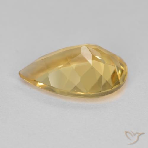 Berilo dourado amarelo natural 3,31ct, formato de pêra, VS