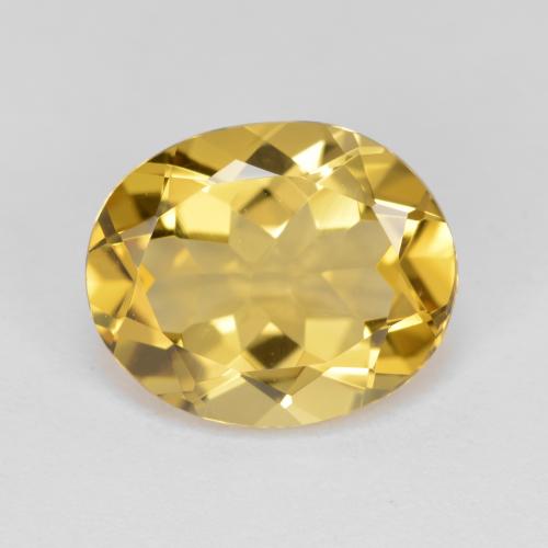 Berilo dourado amarelo natural 3,92ct, corte oval, VVS