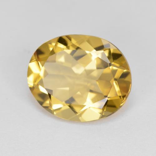 Berilo dourado amarelo natural 3,92ct, corte oval, VVS