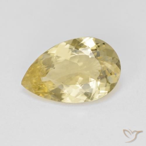 3.20ct Natural Amarelo Dourado Claro Berilo Dourado, Formato de pêra, VS-SI