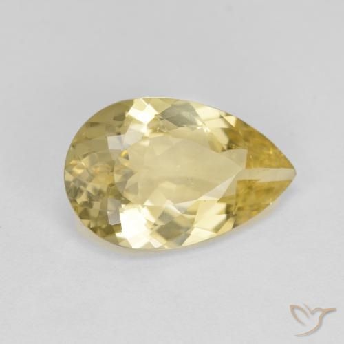 Berilo Dourado Amarelo Dourado Claro Natural 3.20ct, Formato de pêra, VS-SI
