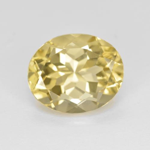 Berilo dourado amarelo natural 5,20ct, corte oval, VVS-VS