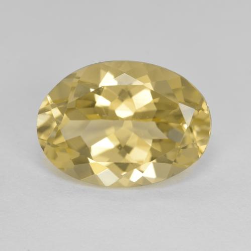 Berilo Dourado amarelo médio Natural 5.16ct, Corte Oval, VVS