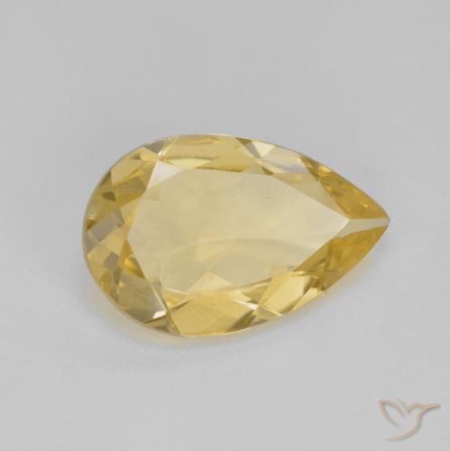 Berilo dourado amarelo natural 3,39ct, formato de pêra, VS