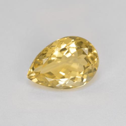 Berilo dourado dourado natural 1,92ct, formato de pêra, VVS-VS