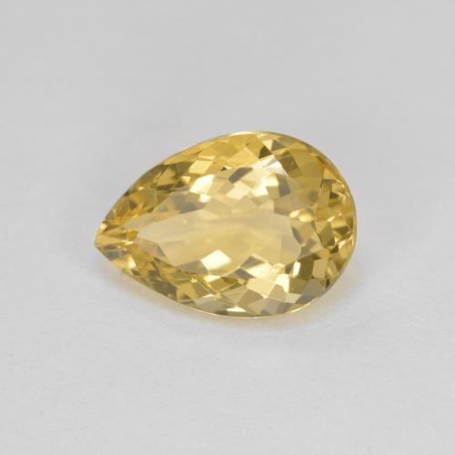Berilo dourado dourado natural 1,92ct, formato de pêra, VVS-VS