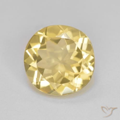 Berilo Dourado amarelo quente Natural 3.11ct, Corte Redondo, VVS-VS