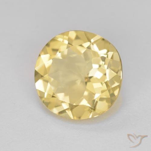 Berilo Dourado amarelo quente Natural 3.11ct, Corte Redondo, VVS-VS