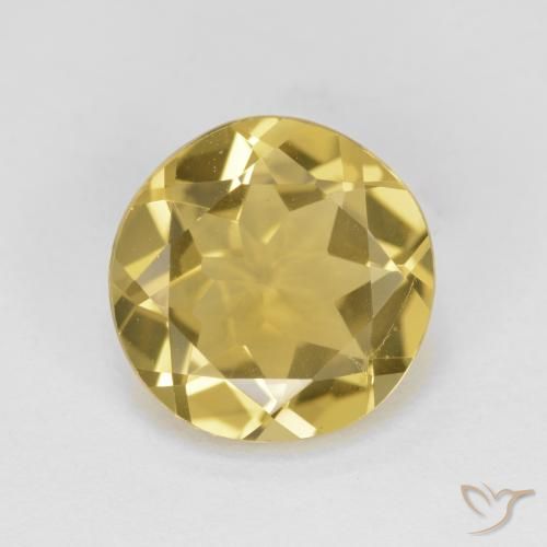 Berilo dourado amarelo natural 3,10ct, corte redondo, VVS-VS