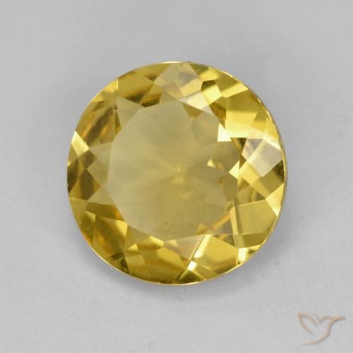Berilo Dourado Mel amarelo Natural 2.84ct, Redondo, VVS