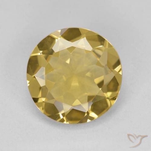 2.97ct Natural Amarelo Dijon Berilo Dourado, Redondo, VVS