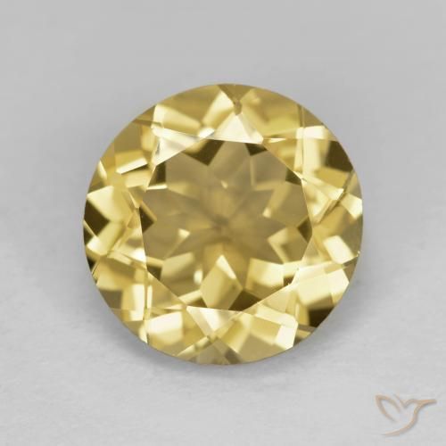 Berilo dourado amarelo natural 3,14ct, corte redondo, VVS