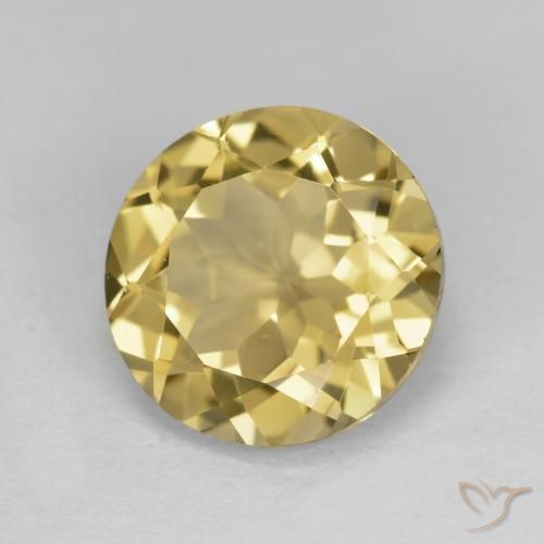 Berilo dourado amarelo natural 3,14ct, corte redondo, VVS